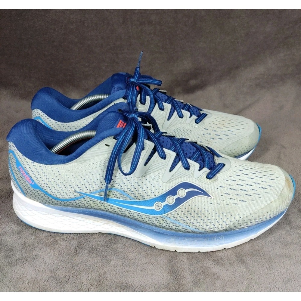 Saucony Men's Ride Iso 2 Running Shoes Grey/Blue Size 12.5 Wide S20515-1